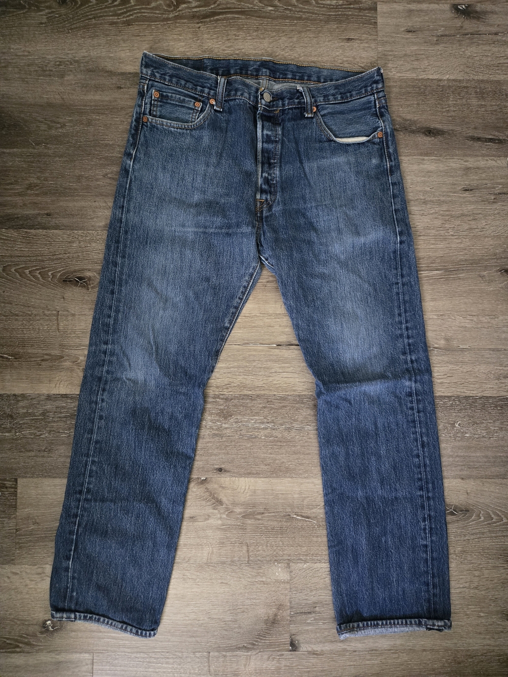 Levi's Men's Straight Jeans in Deep Blue Denim